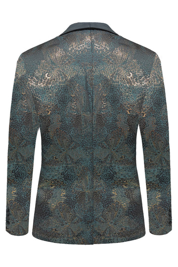 Mörkblå Jacquard Sjal Kavajslag för män Balkavaj